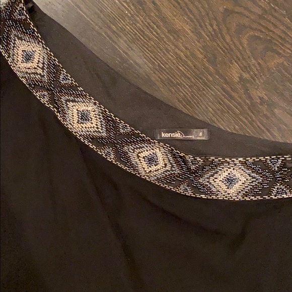 Kensie one shoulder beaded black dress size 8 - Picture 2 of 5